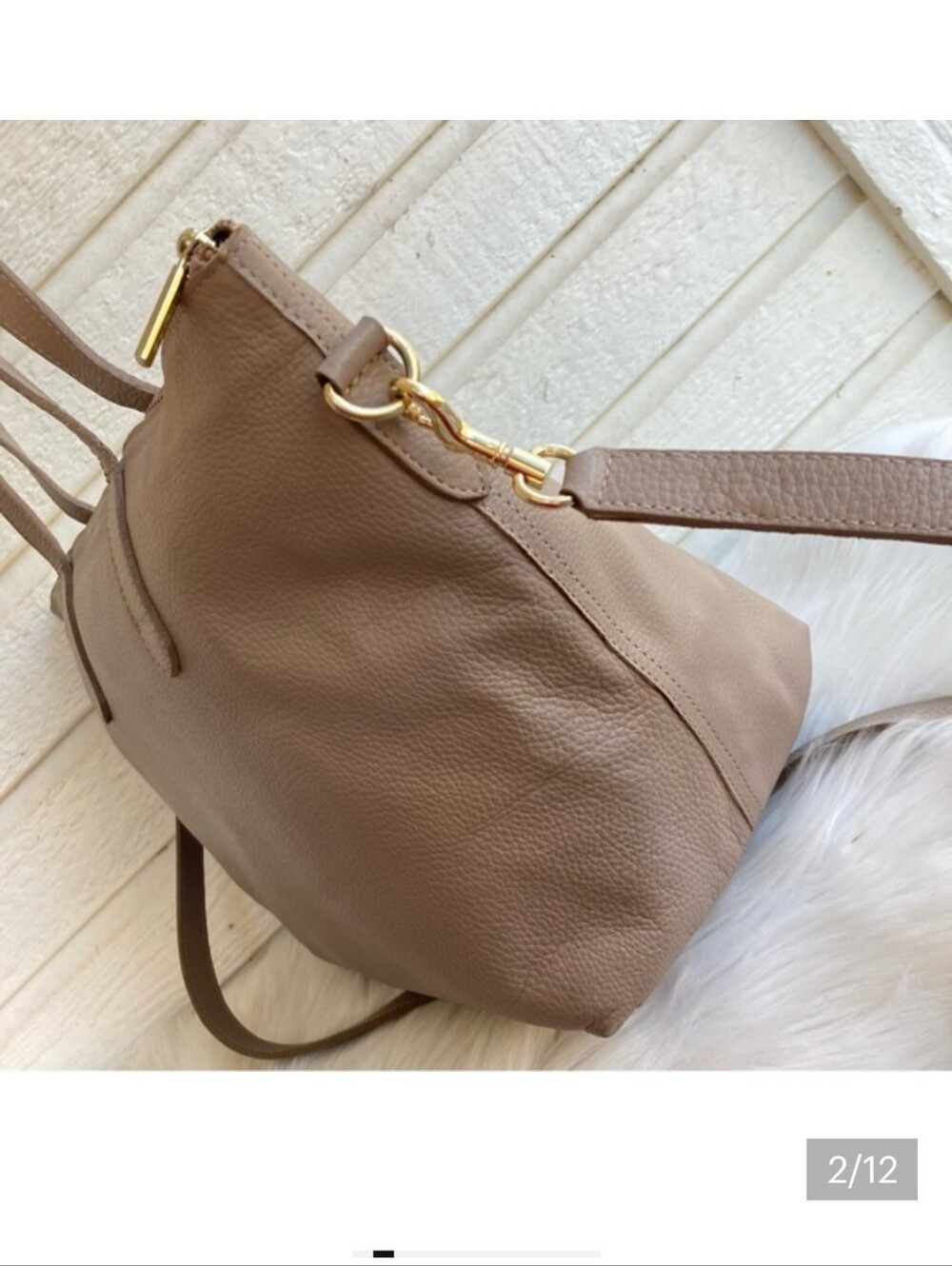 Cuyana Easy System Double Strap Laptop Tote Tan Crossbody - Picture 2 of 12